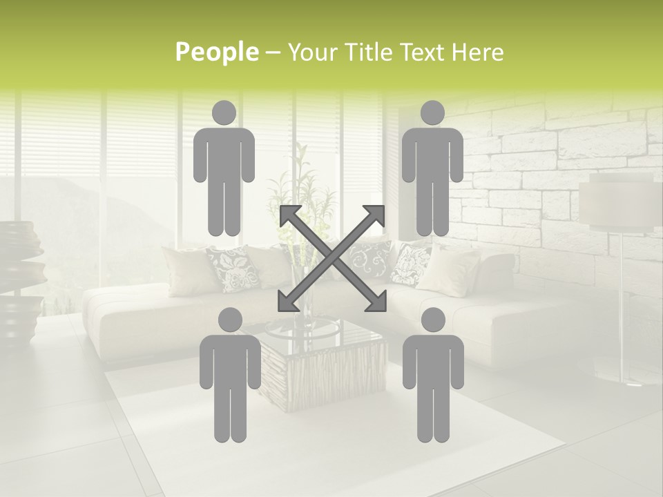 Modern Loft With Living Room PowerPoint Template