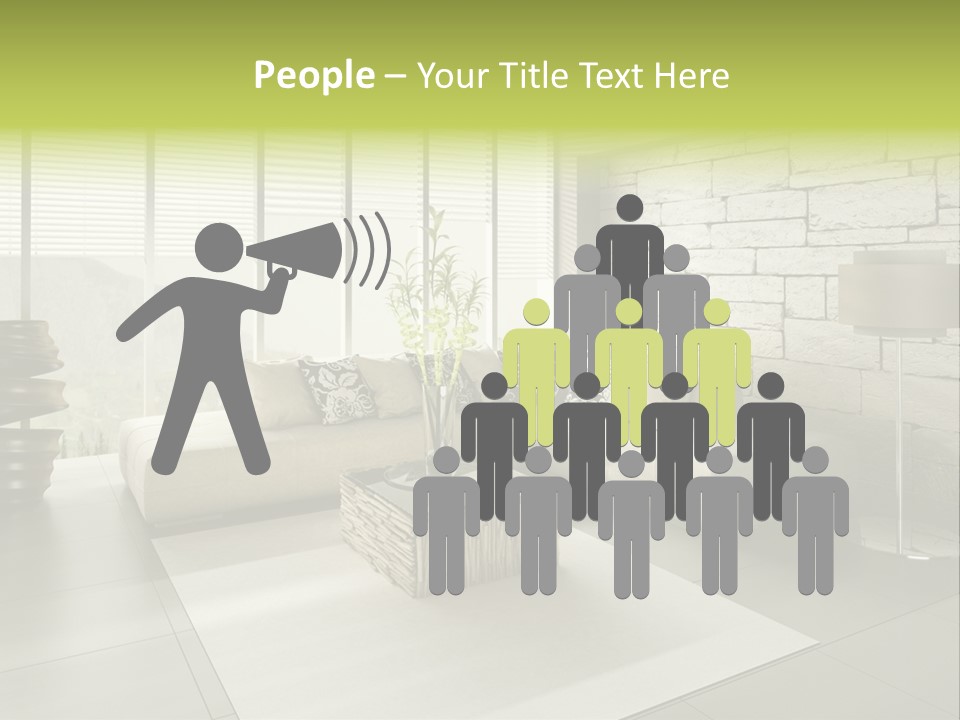 Modern Loft With Living Room PowerPoint Template