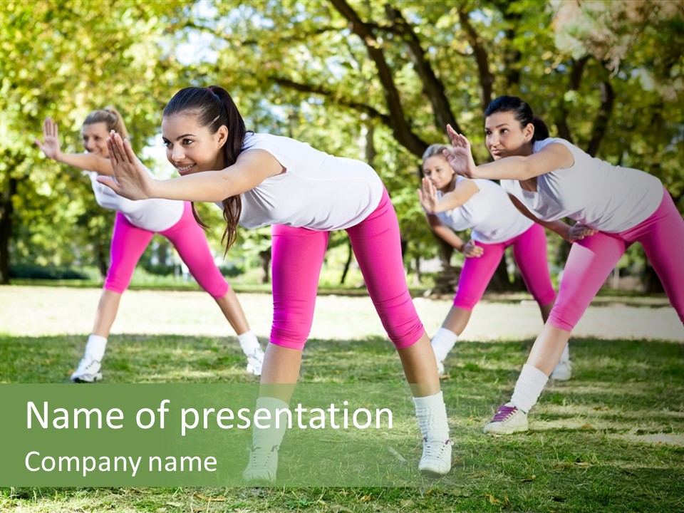 Women On Fitness PowerPoint Template