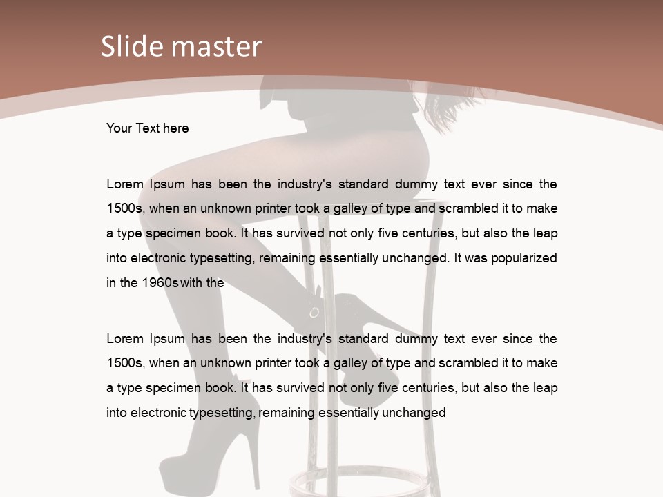 Black Dress Female Jeans PowerPoint Template