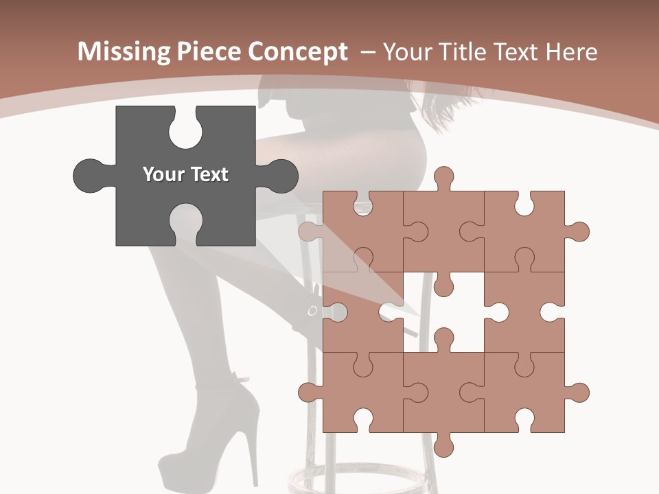 Black Dress Female Jeans PowerPoint Template