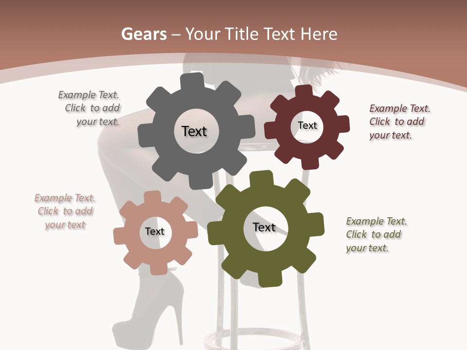 Black Dress Female Jeans PowerPoint Template