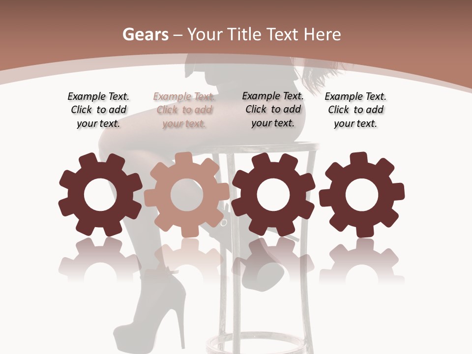 Black Dress Female Jeans PowerPoint Template