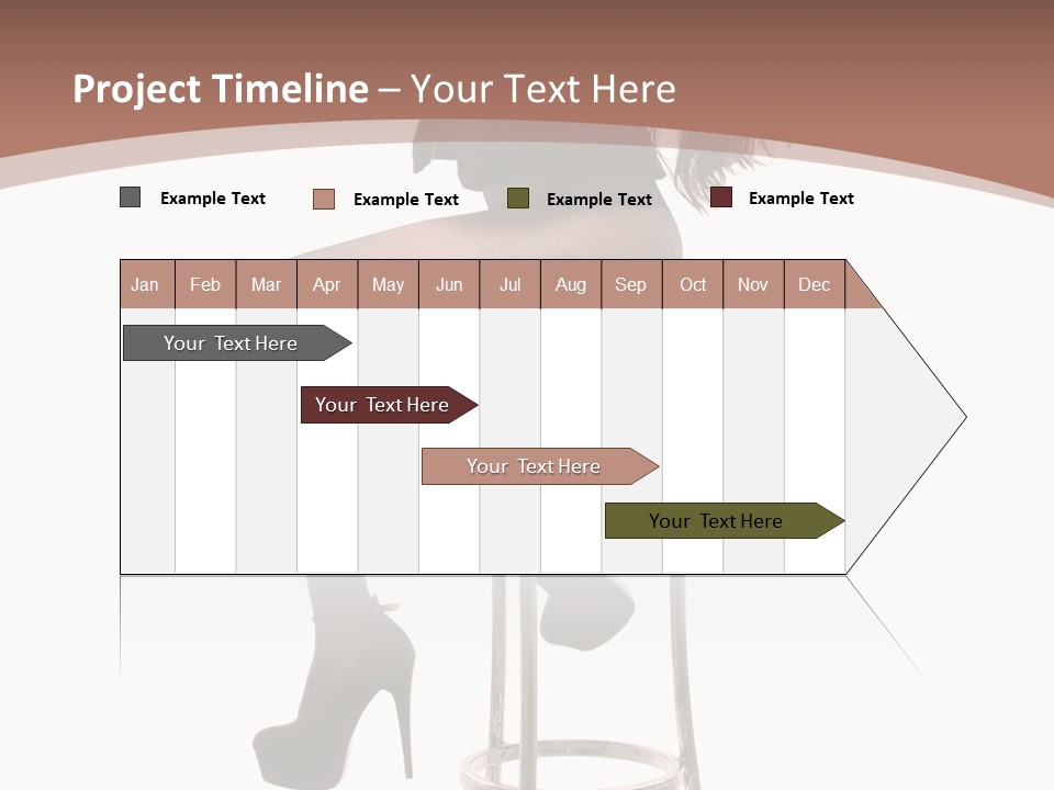 Black Dress Female Jeans PowerPoint Template