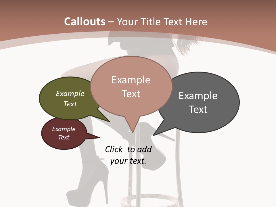 Black Dress Female Jeans PowerPoint Template