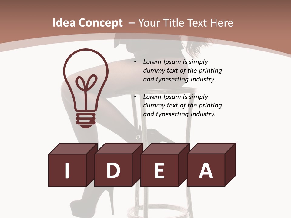 Black Dress Female Jeans PowerPoint Template