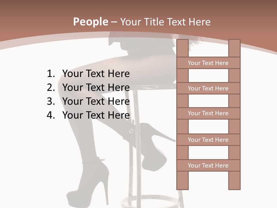 Black Dress Female Jeans PowerPoint Template