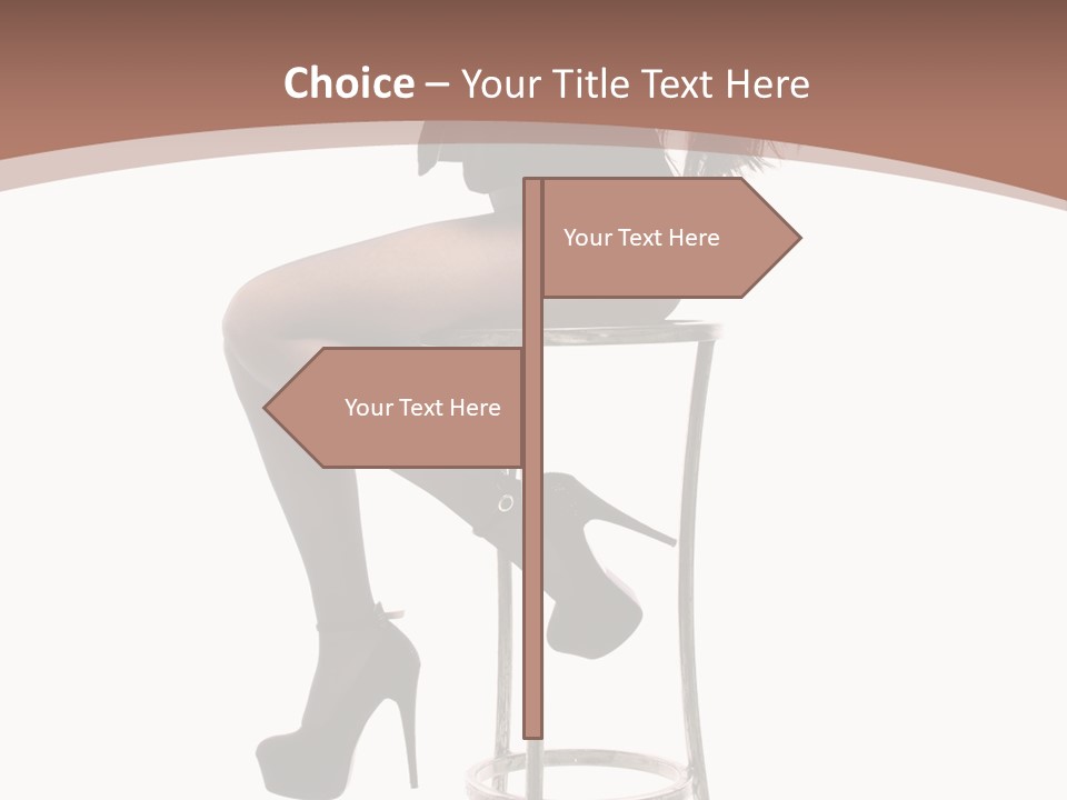 Black Dress Female Jeans PowerPoint Template