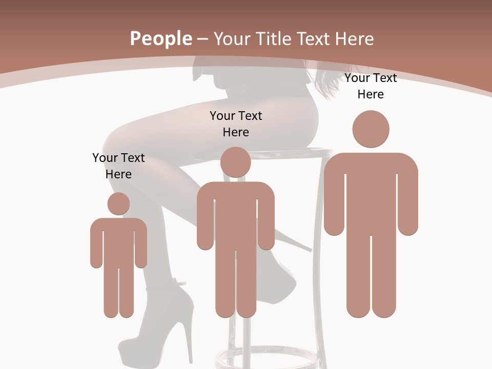 Black Dress Female Jeans PowerPoint Template