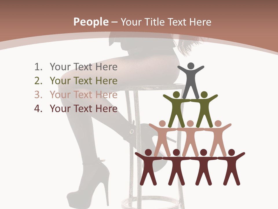 Black Dress Female Jeans PowerPoint Template