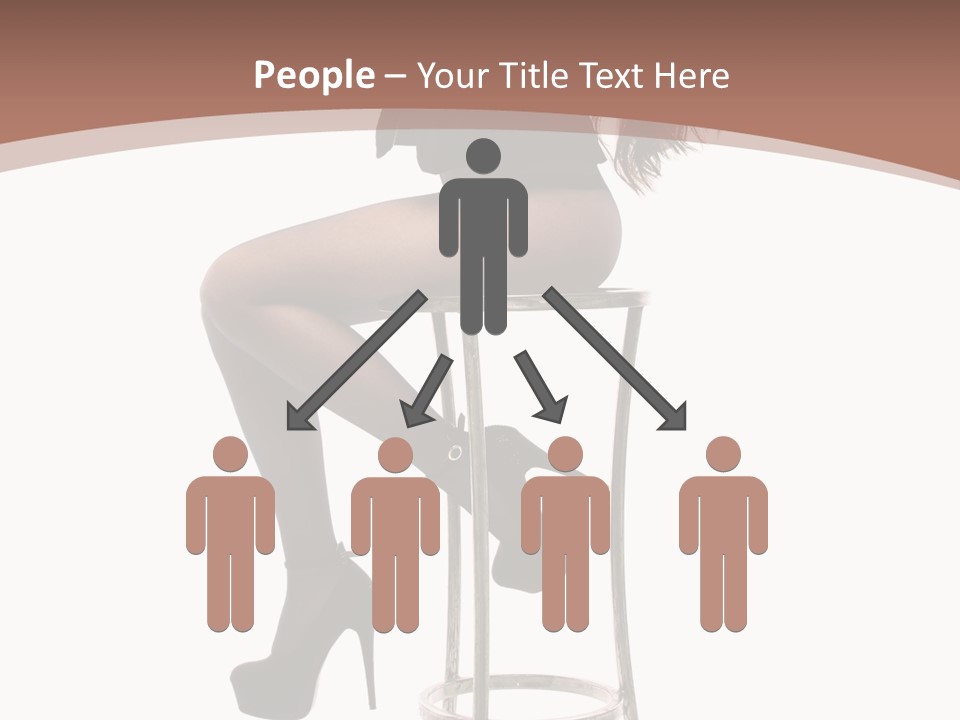 Black Dress Female Jeans PowerPoint Template