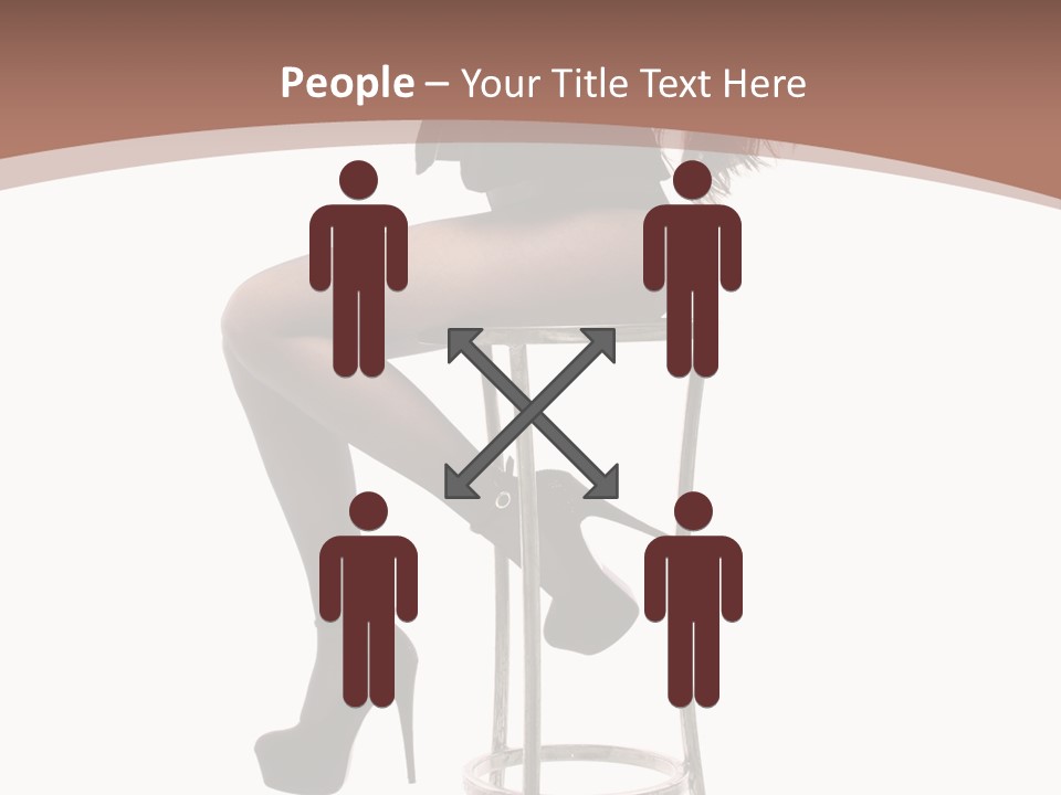 Black Dress Female Jeans PowerPoint Template