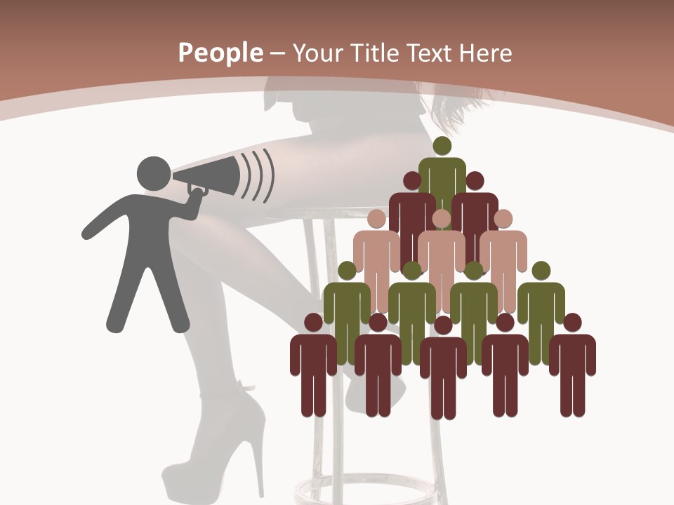 Black Dress Female Jeans PowerPoint Template