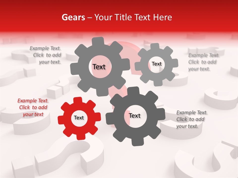 Group Of Objects Help Red PowerPoint Template