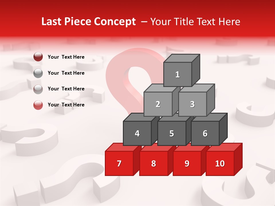 Group Of Objects Help Red PowerPoint Template