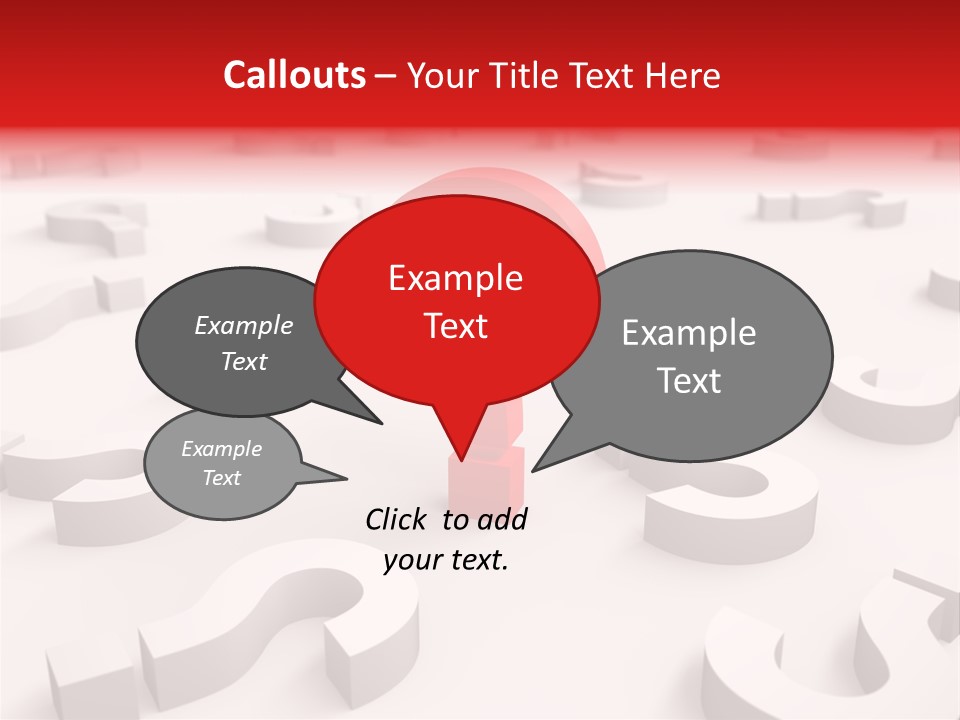 Group Of Objects Help Red PowerPoint Template