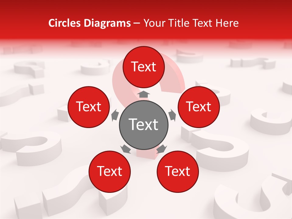 Group Of Objects Help Red PowerPoint Template