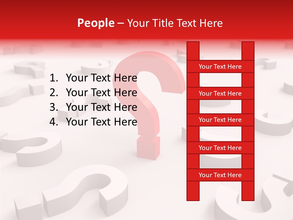 Group Of Objects Help Red PowerPoint Template
