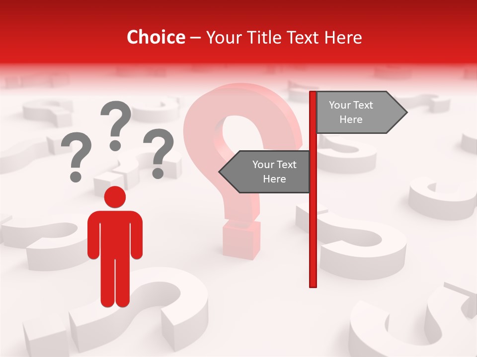 Group Of Objects Help Red PowerPoint Template
