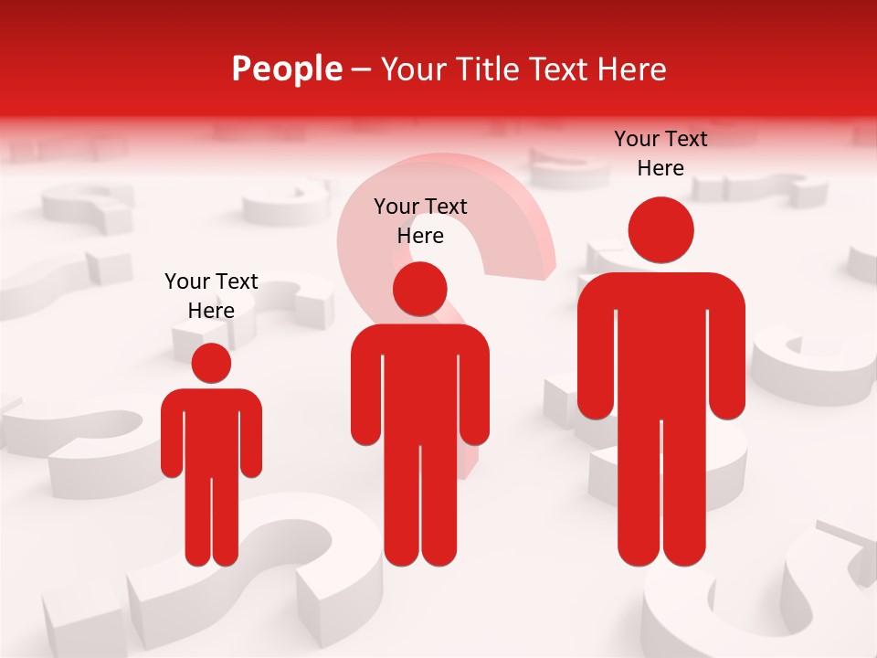 Group Of Objects Help Red PowerPoint Template