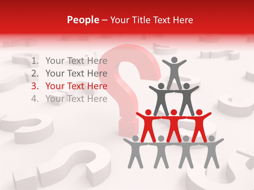 Group Of Objects Help Red PowerPoint Template