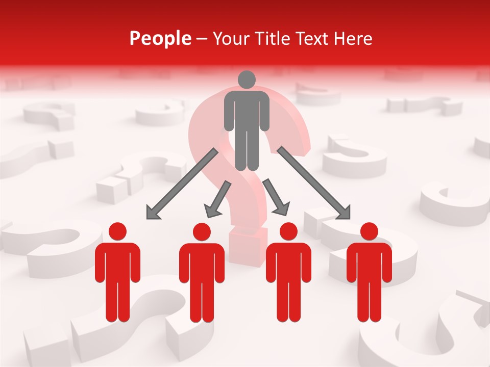 Group Of Objects Help Red PowerPoint Template