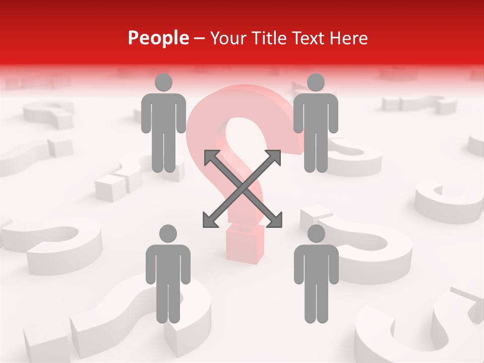 Group Of Objects Help Red PowerPoint Template