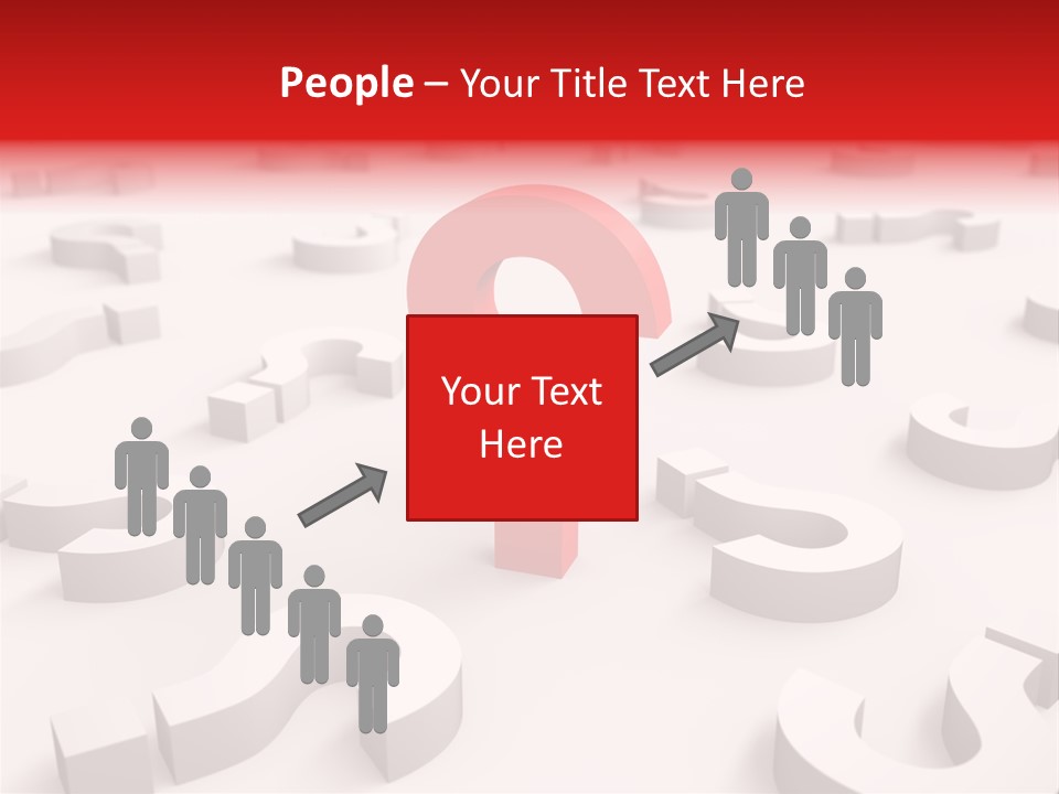 Group Of Objects Help Red PowerPoint Template