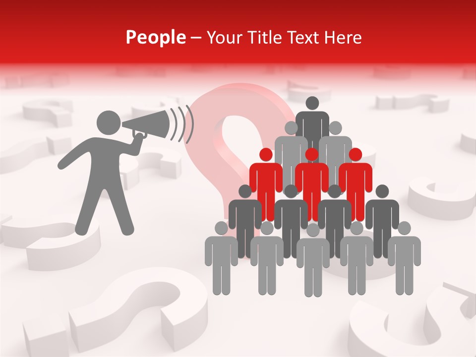 Group Of Objects Help Red PowerPoint Template