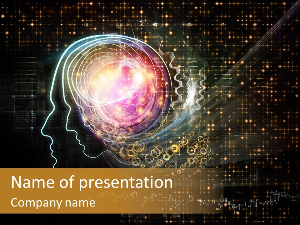Illustration Brain Rotate PowerPoint Template
