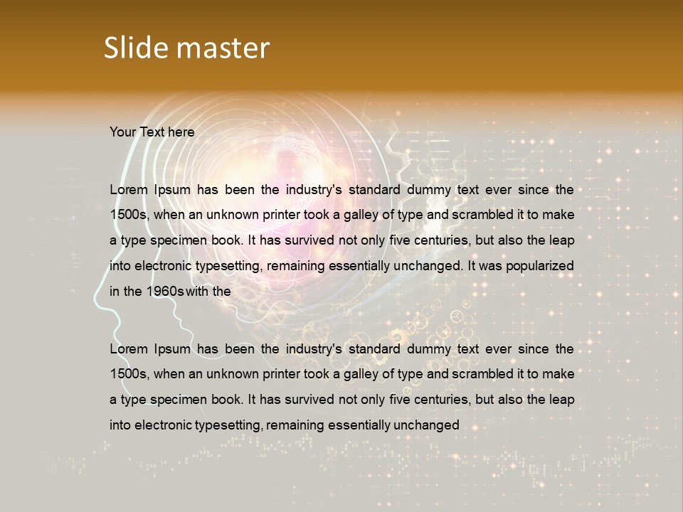 Illustration Brain Rotate PowerPoint Template