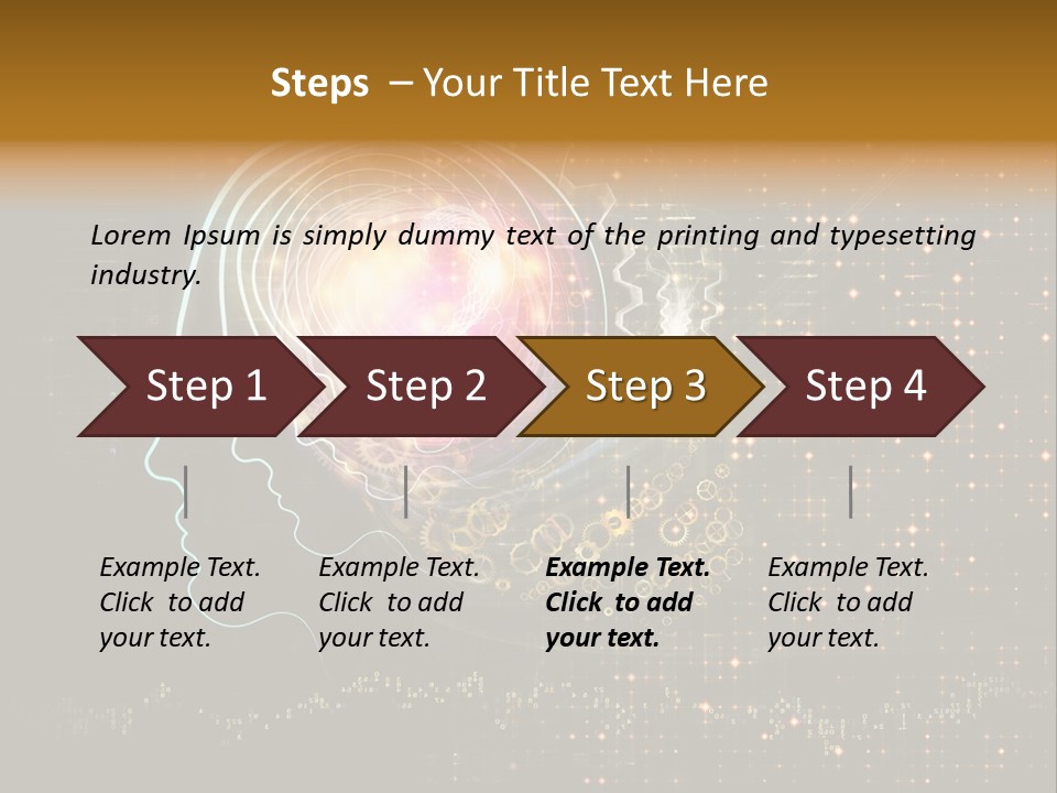 Illustration Brain Rotate PowerPoint Template