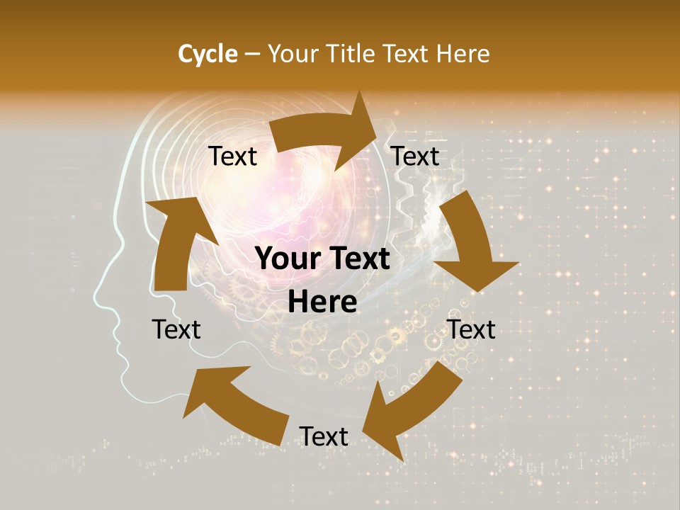 Illustration Brain Rotate PowerPoint Template