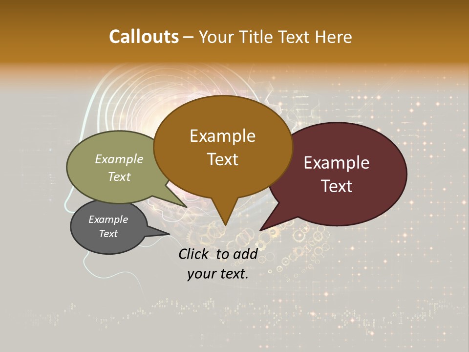Illustration Brain Rotate PowerPoint Template