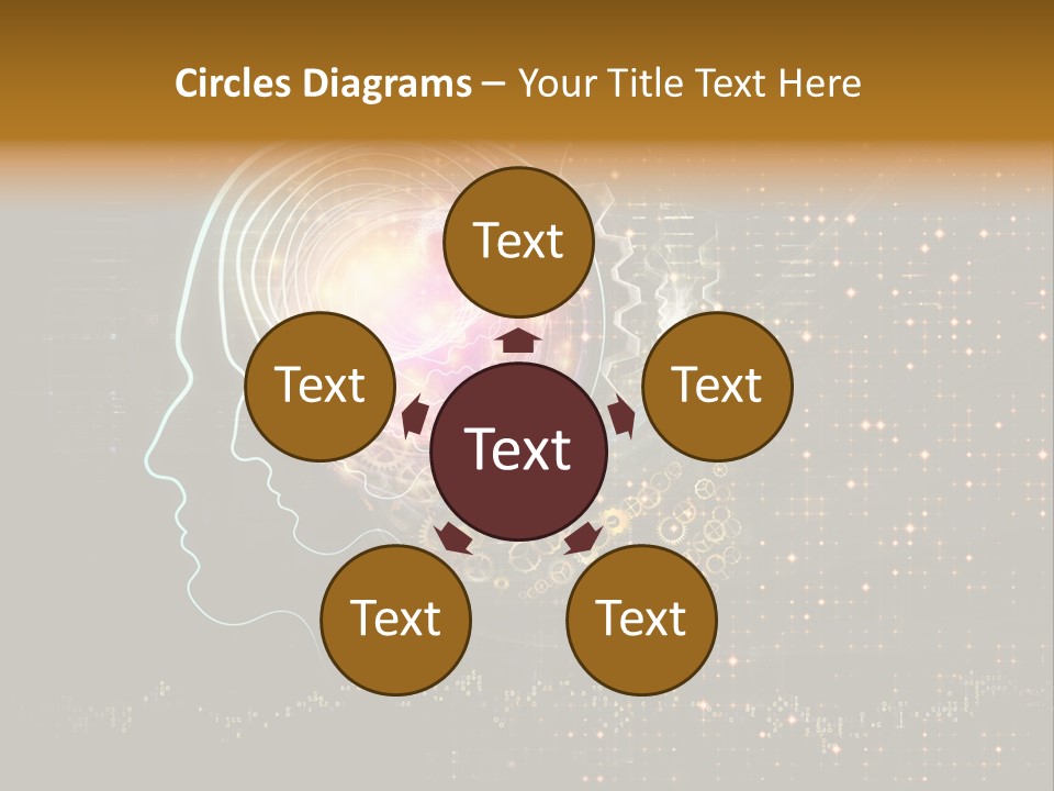 Illustration Brain Rotate PowerPoint Template