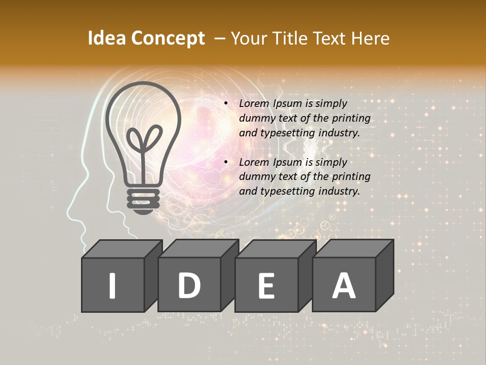 Illustration Brain Rotate PowerPoint Template