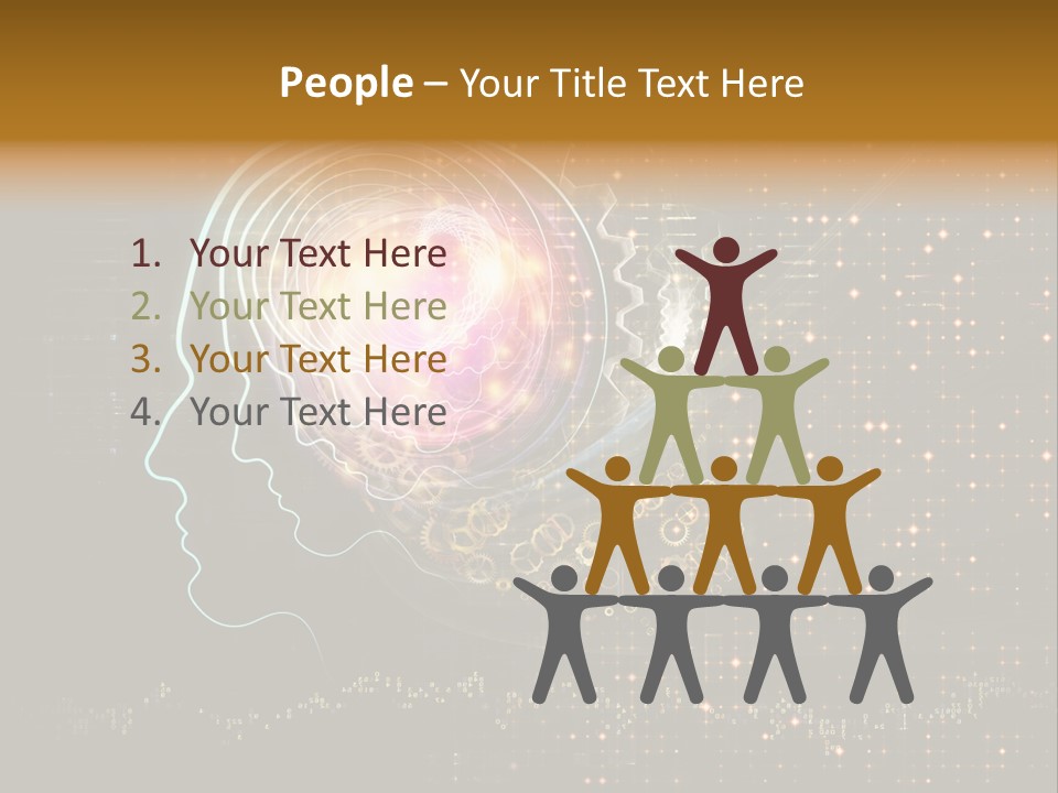 Illustration Brain Rotate PowerPoint Template