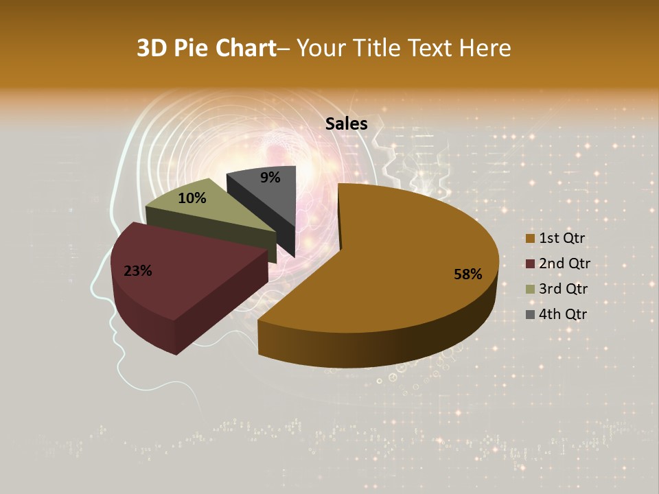 Illustration Brain Rotate PowerPoint Template