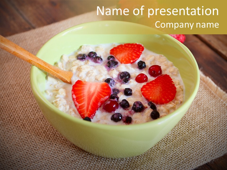 Close Up Cranberry Breakfast PowerPoint Template