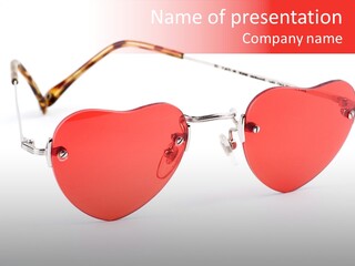 Heart Shaped Glass Sunglasses PowerPoint Template