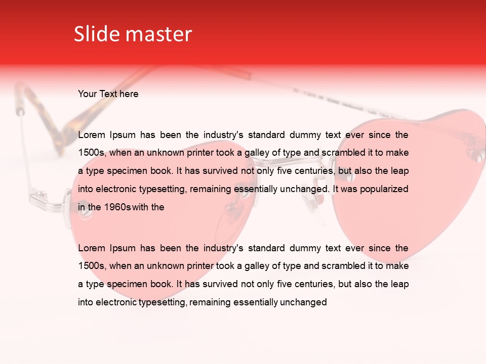 Heart Shaped Glass Sunglasses PowerPoint Template