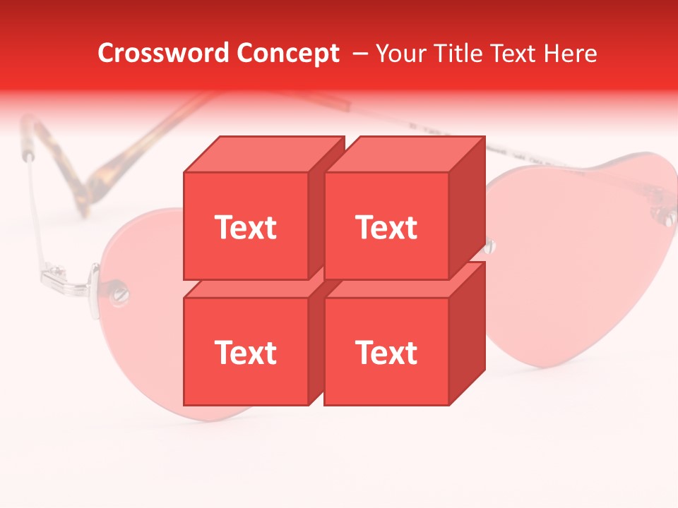 Heart Shaped Glass Sunglasses PowerPoint Template