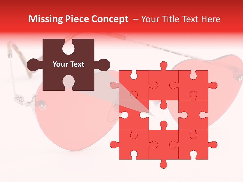 Heart Shaped Glass Sunglasses PowerPoint Template