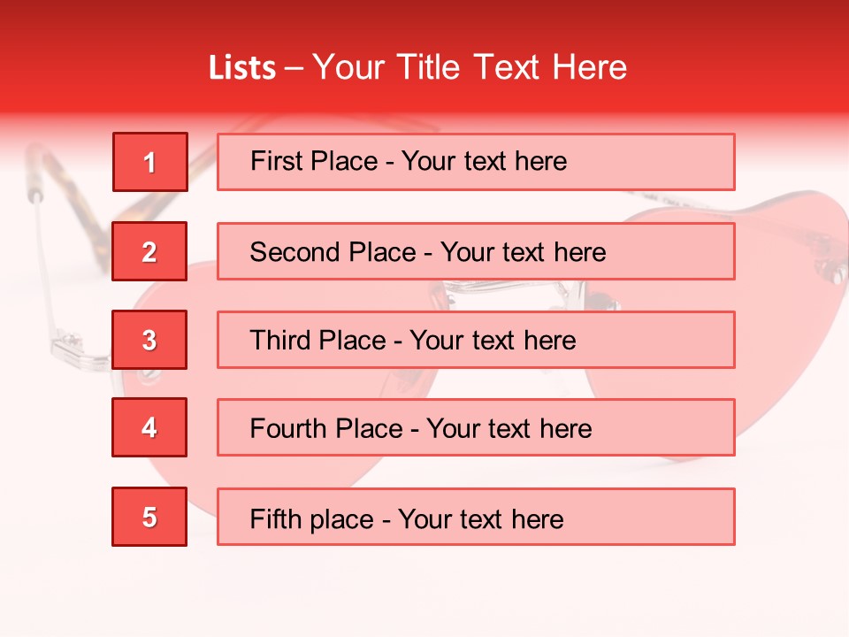 Heart Shaped Glass Sunglasses PowerPoint Template