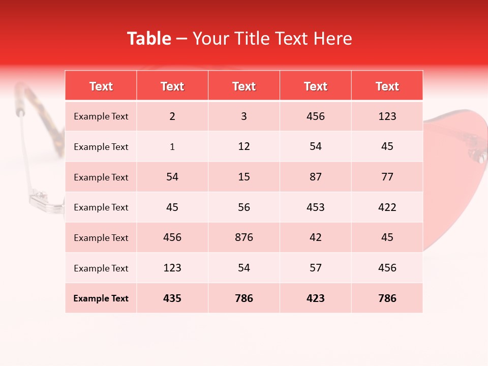 Heart Shaped Glass Sunglasses PowerPoint Template