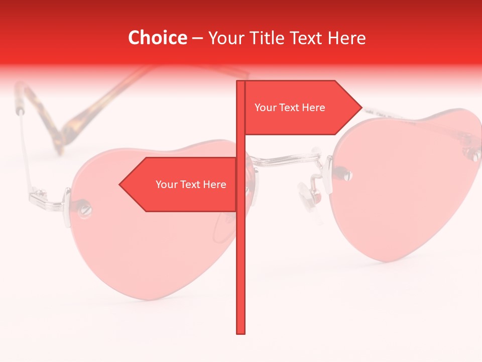 Heart Shaped Glass Sunglasses PowerPoint Template
