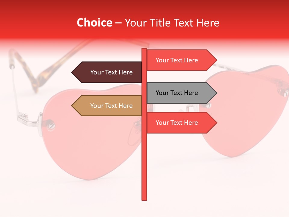 Heart Shaped Glass Sunglasses PowerPoint Template