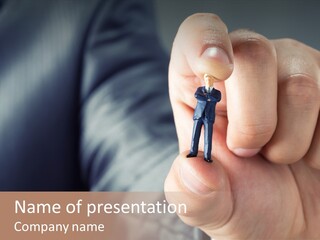 Male Reaching Finger PowerPoint Template