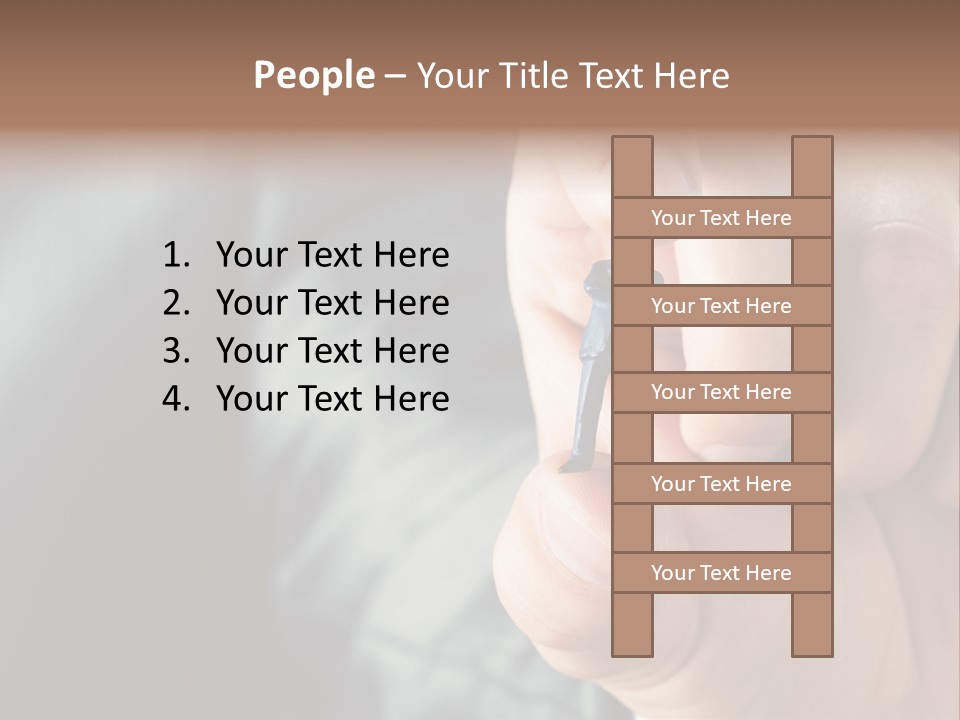 Male Reaching Finger PowerPoint Template