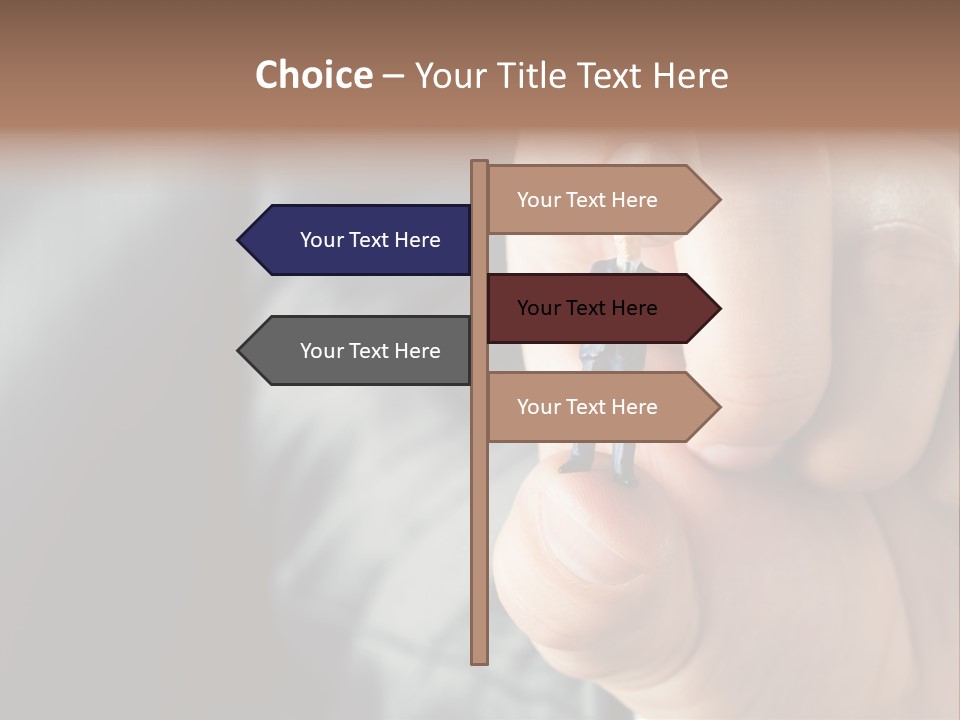 Male Reaching Finger PowerPoint Template